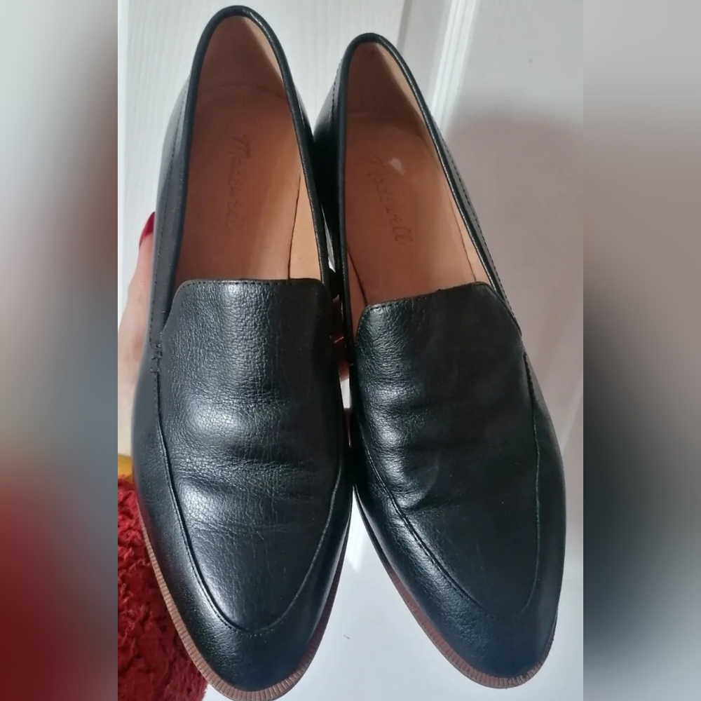 Madewell Loafers Frances Pointed Toe Black Leather Slip On US8 Pre-Owned